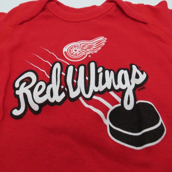 NHL Detroit Red Wings Infant 0/3m Short Sleeve Creeper Bodysuit One Piece Hockey - Picture 2 of 4